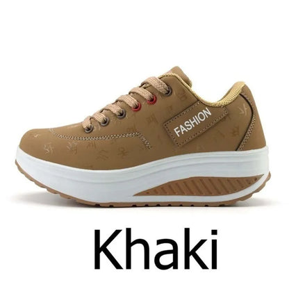 Zapatillas casuales de mujer para exterior con suela gruesa, plataforma de moda, talla grande 42, suela plana, para caminar, deporte, caminatas y running