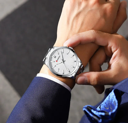CURREN herenhorloge – Luxe model, waterdicht, militaire stijl, van roestvrij staal – Sportief polshorloge (ref. 8322)