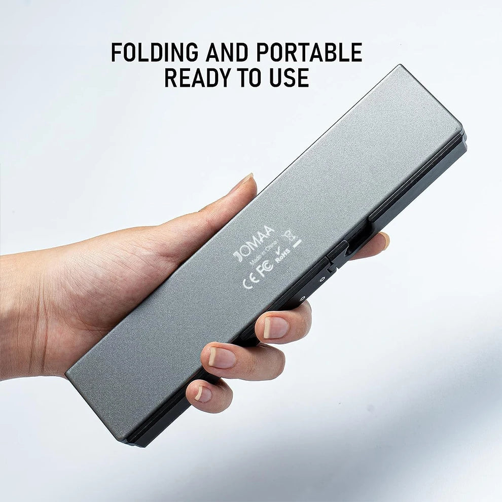 Teclado plegable Jomaa Bluetooth recargable para portátil, iPad y teléfono, mini teclado plegable portátil
