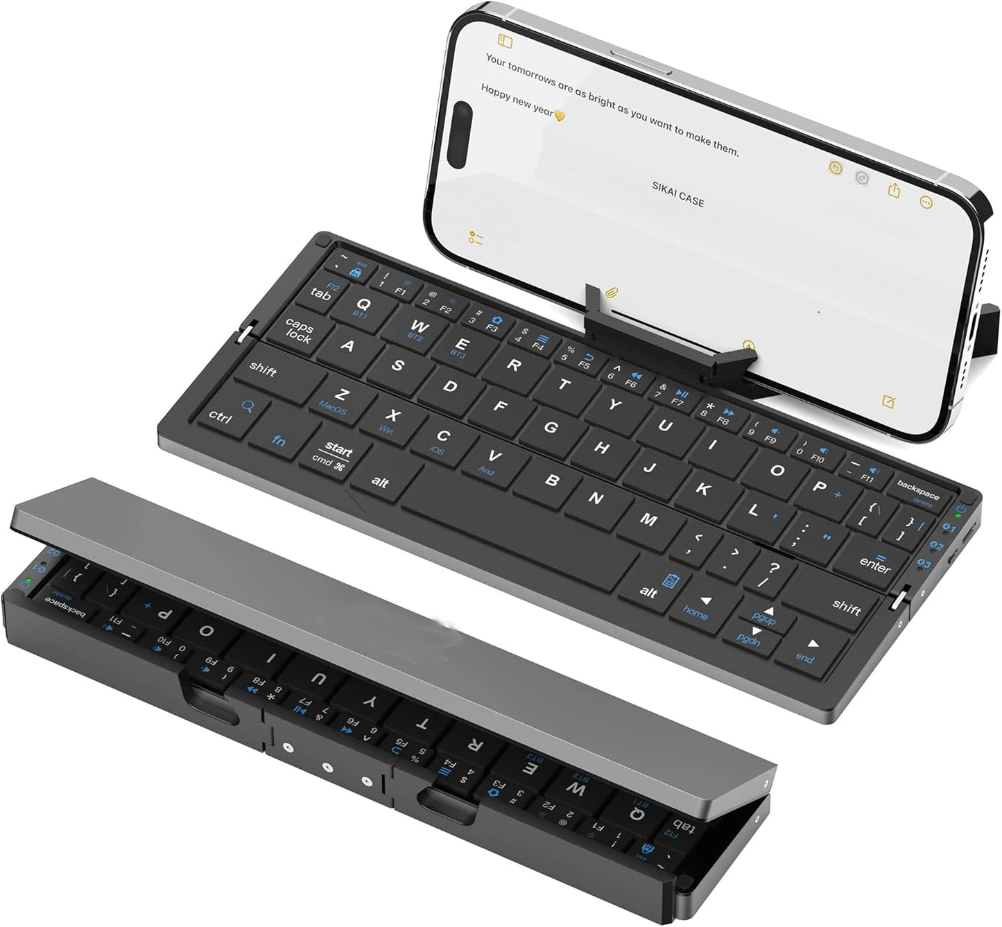 Teclado plegable Jomaa Bluetooth recargable para portátil, iPad y teléfono, mini teclado plegable portátil