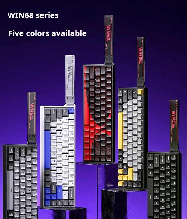 Teclado AULA WIN 68 HE con ejes magnéticos RT, teclado mecánico gaming con cable, tasa de sondeo 8K, teclas totalmente intercambiables en caliente