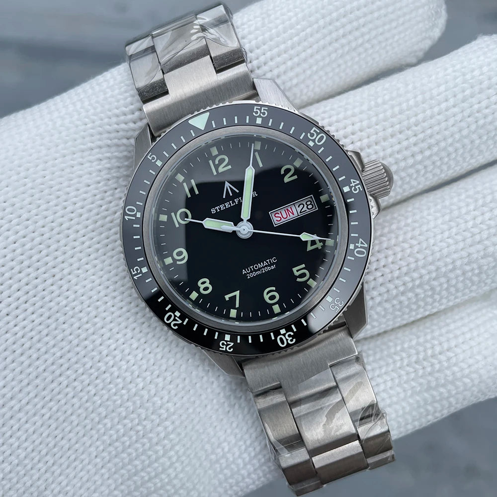 STEELFLIER Official SF787 Dive Luxury Wristwatches Double Calendar NH36 Movement Super Luminous 200M Waterproof Mechanical Watch
