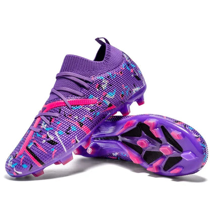 Chaussures de football à pointes longues pour hommes, chaussures de sport d'intérieur, chaussures de football professionnelles, chaussures souples respirantes unisexes, livraison directe