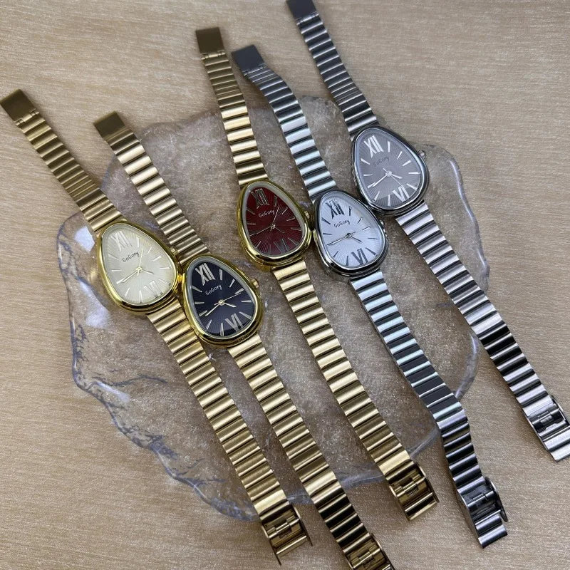 New Ladies Watches gift Snake Head Watch for Women Luxury Fashion Steel Strap Quartz Wristwatches Dropshipping Clock