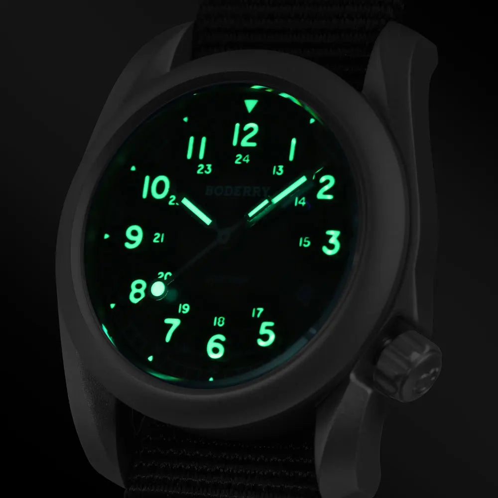 Boderry Field Watch VOYAGER Men's Watches 100M Waterproof Titanium Automatic Luminous For Seiko Movement Wristwatch