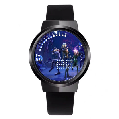 Relógio Fortnite kawaii personalizado com luz noturna LED tátil, estilo cartoon e fashion, relógio eletrónico para estudantes, presente para amigos