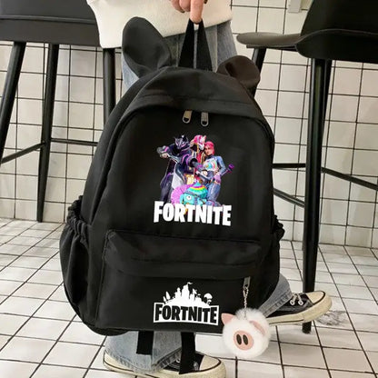 New Fortnite Cartoon Backpack Boy Girl Casual Schoolbag Large Capacity Student Bag Rabbit Ears Travel Backpack Stationary Gift