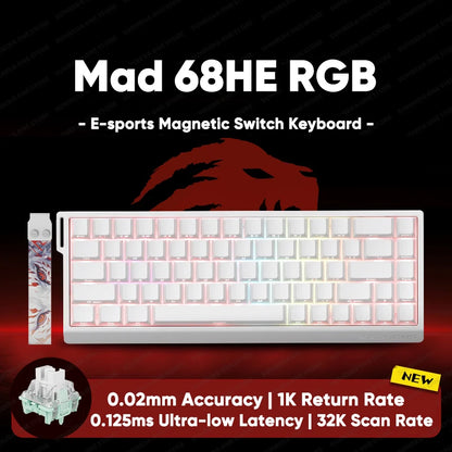 Madlions mad60he Mad60 Mad68 HE Mechanical Keyboard Magnetic Switch Mad60he Wired Game Keyboard Rapid Trigger Rgb Keyboard