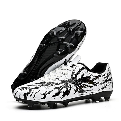 Chaussures de football pour hommes AG/FG pour terrain ferme, crampons en caoutchouc antidérapants, respirantes en PU, pour adultes, pour la pratique et la compétition de football en extérieur.