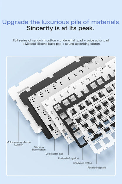 75% Hot Swap Gaming Keyboard Wireless FREEWOL F75 RGB Mechanical Keyboard with Metal Knobs AULA F75 Same Model, Tri-Mode, 4000 mAh