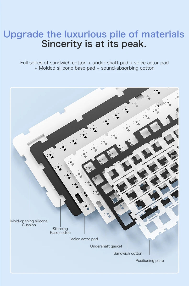 Teclado mecánico F75 FREEWOLF * AULA F75 Bluetooth trimodo, diseñado para gaming y uso de oficina