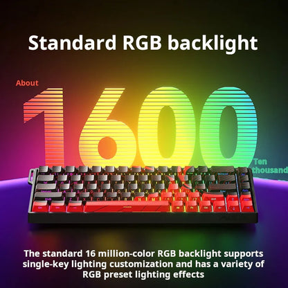 Teclado AULA WIN 68 HE con ejes magnéticos RT, teclado mecánico gaming con cable, tasa de sondeo 8K, teclas totalmente intercambiables en caliente