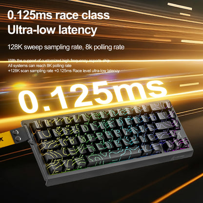 Teclado mecânico magnético ATTACK SHARK X68HE X68Pro He para gaming profissional, acionamento rápido de 0.01mm, 8000Hz, SOCD/Rs, 0.125ms, taxa de 128K