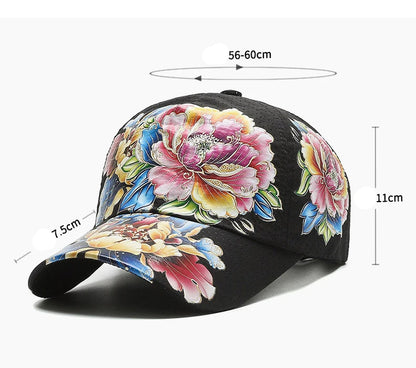 Boné de basebol de secagem rápida para homem e mulher, chapéus de sol florais com estampado em estilo chinês, chapéus de sol com flores, chapéus para exterior