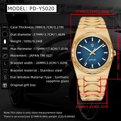 PAGANI DESIGN 2026 New Thin 7mm Fashion Men's Quartz Watch 10Bar Waterproof Stainless Steel Sapphire C3 Upgrade V2 reloj hombre