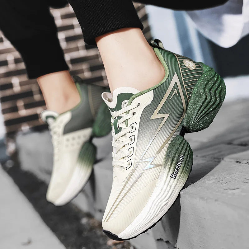 Couple Sports Shoes Professional Marathon Comfortable Jogging Shock-absorbing Training Shoes High Rebound Anti-Slip Racing Shoes