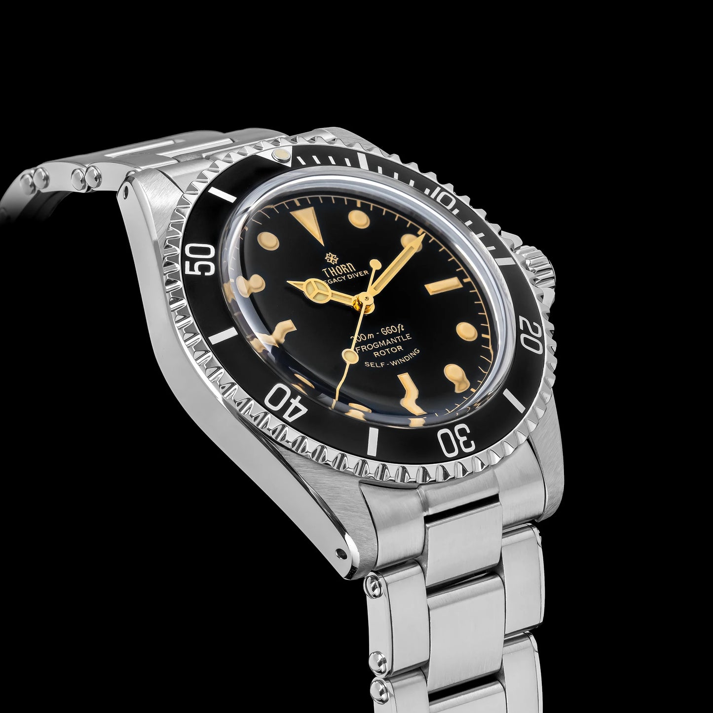 Thorn T023 V3 40mm Men Diving Watch PT5000 Automatic Movement Mechanical Vintage Watches 200m Water Resistance Sapphire