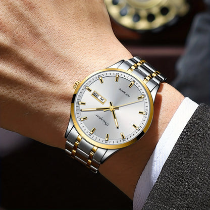 Dianpai men’s automatic mechanical watch – Luxury model, luminescent display, classic and sleek design, stainless steel, water-resistant, with calendar and day-of-the-week display