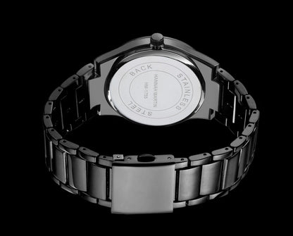 Reloj para hombre Hannah Martin, caja de acero inoxidable, mecanismo de cuarzo, esfera de 41 mm, estilo profesional, con indicador de calendario (imitación)