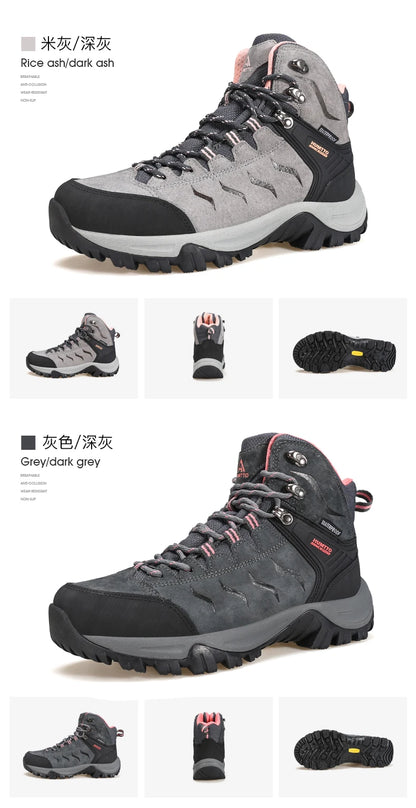 HUMTTO Hiking Shoes Men's Waterproof Hunting Boots Tactical Desert Combat Ankle Trekking Boots Male Women Warm Leather Sneakers