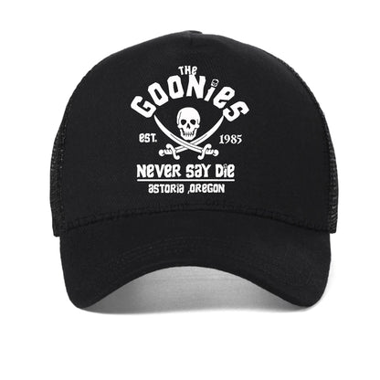 The Goonies Est 1985 Never Say Die Men's Baseball Cap Summer Mesh Snapback Hat Fashion Outdoor Casual Breathable Sun Hats
