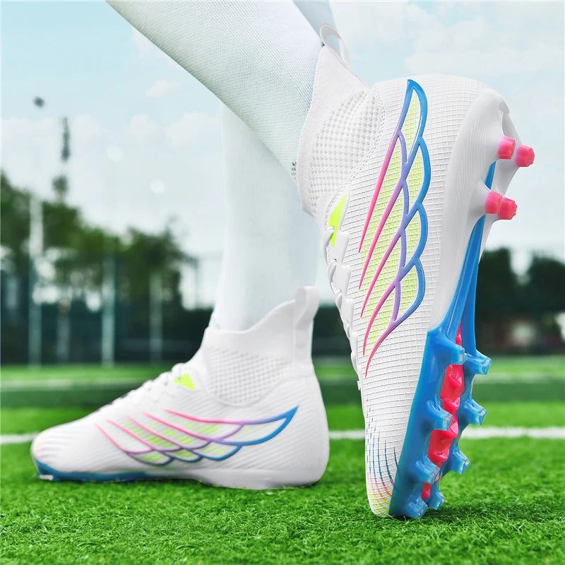 Superfly FG Football Boots Outdoor Soccer Cleats Black Shoes Soft Sport Professional Shoes Breathable Comfortable Boots Plus Size