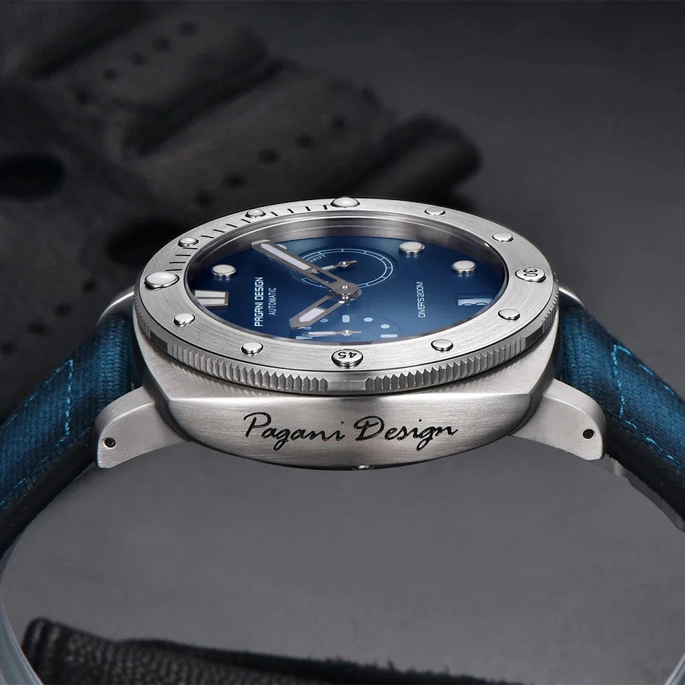 PAGANI DESIGN Men Mechanical Watch Luxury Sapphire Glass Luminous Automatic Watch 200M Waterproof Stainless Steel Watch For Men
