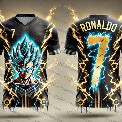 Summer 2026 Dragon Ball 3D T-shirt Oversized Majin Vegeta Blue Lightning Print Breathable Gym Streetwear Unisex Men Women Kids