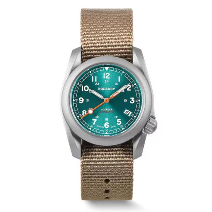 BODERRY Men Automatic Watch 40MM Titanium Pilot Sport Mechanical Wristwatch 100m Waterproof Sapphire C3 Luminous NH35