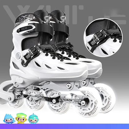 Inline Skates Boy Black Adjustable Size Pink Girl Children Sports Rollerblades High Speed New LED Light-Up Professional