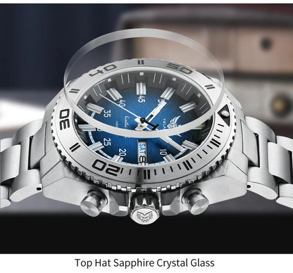 Yelang Watches V1035 44mm Men's Diving Watch Human Kinetic Energy Watch 100m Waterproof Watches Luminous Japan PX83 Sapphire