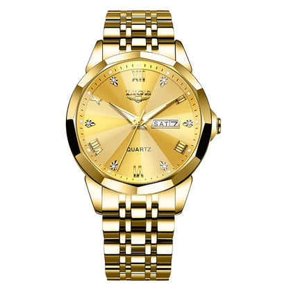 Montre-bracelet à quartz pour femme LIGE – Élégante et luxueuse, affichant la date et le jour de la semaine – Montre simple et étanche, idéale comme cadeau pour femme