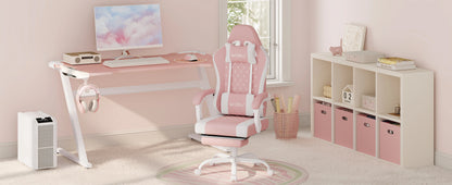 WOLTU Massage Gaming Chair Ergonomic Gamer Chair with Footrest, Lumbar Support, Adjustable Headrest, Swivel Computer Office Chair