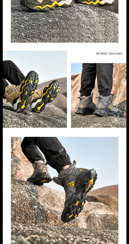 Rax Men's Waterproof Hiking Shoes Breathable Hiking Boots Outdoor Trekking Boots Sports Sneakers Tactical Shoes