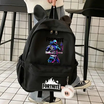 New Fortnite Cartoon Backpack Boy Girl Casual Schoolbag Large Capacity Student Bag Rabbit Ears Travel Backpack Stationary Gift