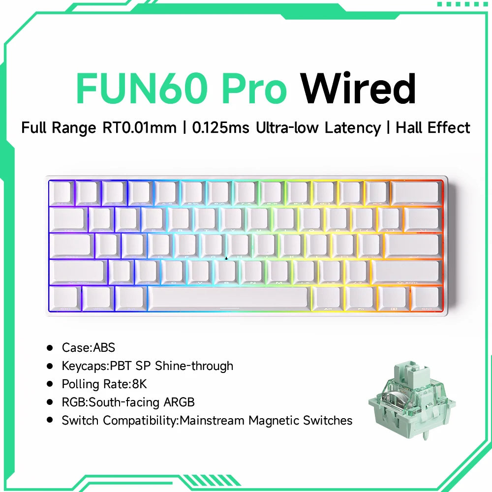 Akko MonsGeek FUN60 PRO&MAX HE Mechanical Keyboard Magnetic Switch 60% Gaming Keyboard Rapid Trigger 8K Custom Keyboard