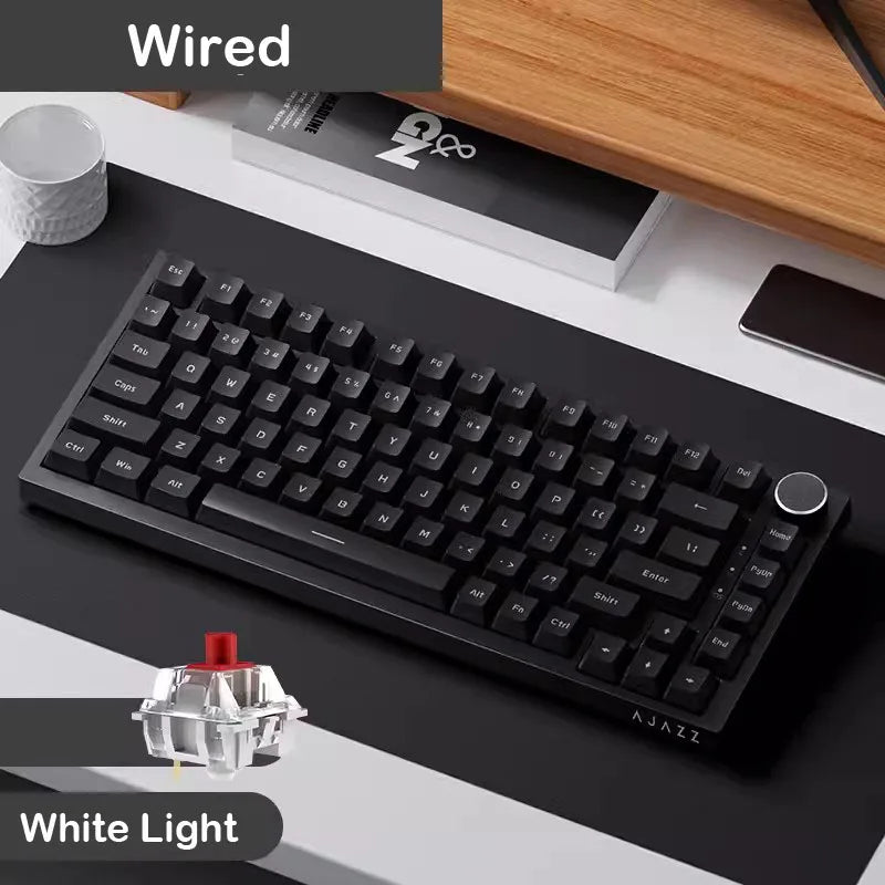 Tastiera meccanica da gaming AJAZZ AK820 Pro cablata e wireless, tri-mode, retroilluminazione RGB, switch hot-swap, layout compatto 70%, PC/Mac