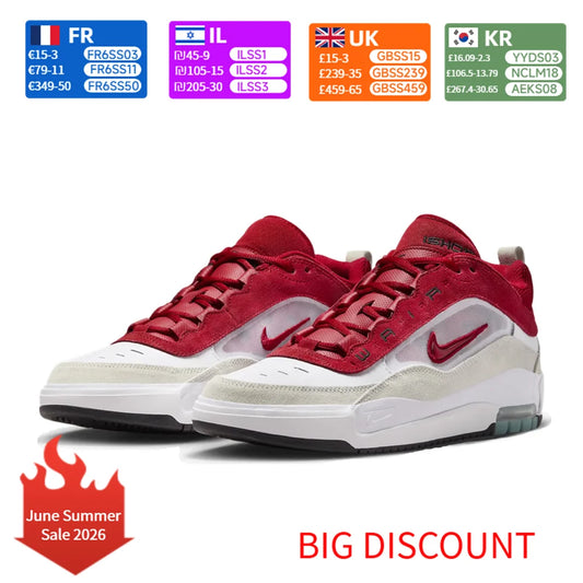 Nike SB Ishod 2 Low-Top Skate Shoes Men's Red/White FB2393-100