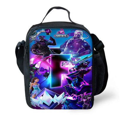 Child School Backpack with Lunch Bags, Pencil Bags, Hot Game Design-F-FortniteS School Bags for Boys Girls Best Gift