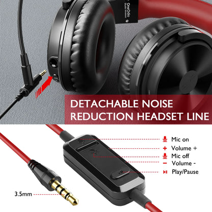 Cuffie da gaming wireless Bluetooth 5.2 OneOdio 110H – Autonomia di 110H, cuffie over-ear con bassi profondi e microfono, headset 2-in-1 cablato e wireless per PC PS4
