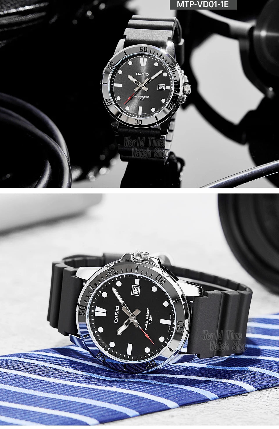 Casio watch for men business fashion resin strap atmospheric waterproof  MTP-VD01-1E