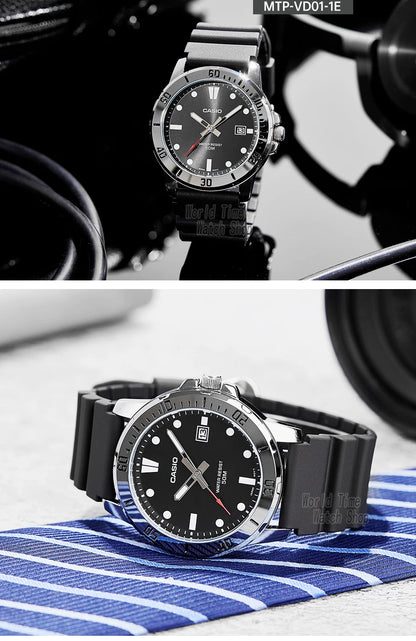 Casio watch for men business fashion resin strap atmospheric waterproof  MTP-VD01-1E