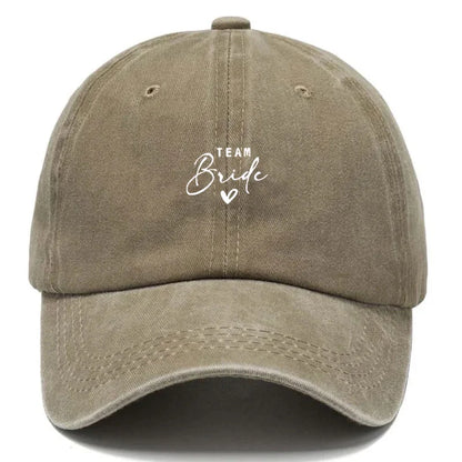 Washed Cotton Baseball Cap Adjustable Distressed Trucker Hat for Women Team Bride Party Caps Customize Bridal Wedding Vintage