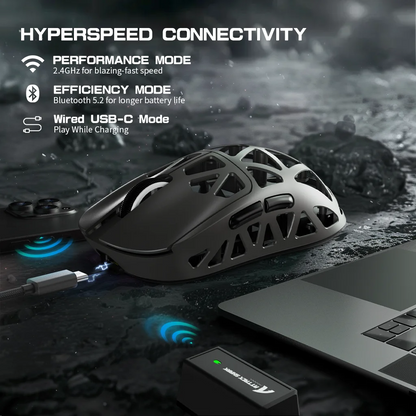 Mouse da gaming ATTACK SHARK R2 in lega di magnesio PAW3950, tri-mode, 8000hz, 42000 DPI, ultraleggero 45g, microswitch da 100M clic