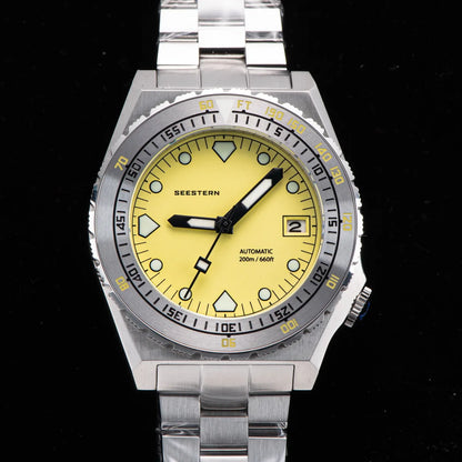 SEESTERN SUB600T V3 Men's Watch Automatic Diving Sapphire Wristwatch NH35 Movement Ceramic Bezel Luminous Date Jubilee Waterproof
