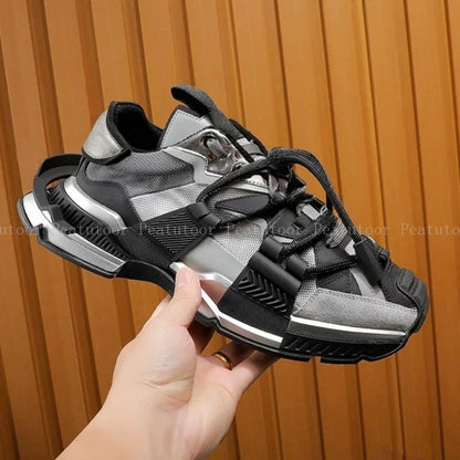 Size 35-46 Women Men Sports Shoes High Quality Patchwork Casual Sneakers Lace Up Fashion Platform Sports Running Shoes Hot