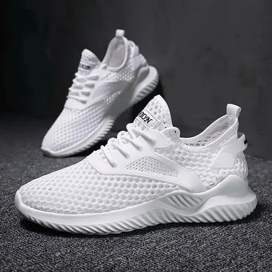 Breathable Mesh Running Shoes Men's Low Cut Slip-On Sports Sneakers Flat Heel Lightweight Comfortable Unisex Trainers
