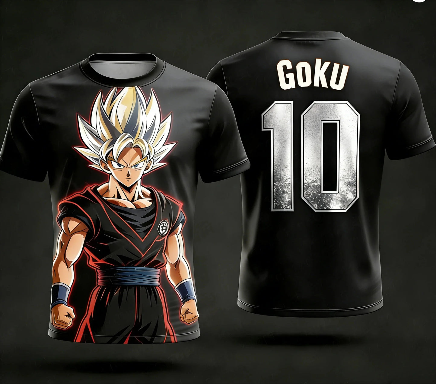 New Dragon Ball Z NO.10 Goku Anime Football Jersey 2026 Summer Plus Size Breathable Jersey Cosplay Short Sleeve T-shirt Y2k