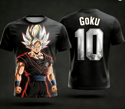 New Dragon Ball Z NO.10 Goku Anime Football Jersey 2026 Summer Plus Size Breathable Jersey Cosplay Short Sleeve T-shirt Y2k