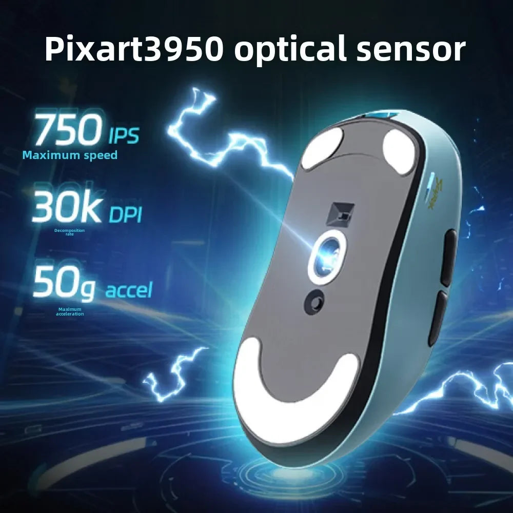 Ratón inalámbrico SCYROX V6 no poroso para esports, 40g, 750IPS, con receptor 8k, respuesta rápida, Pixart 3950, alta calidad, 8KHz, controlador web